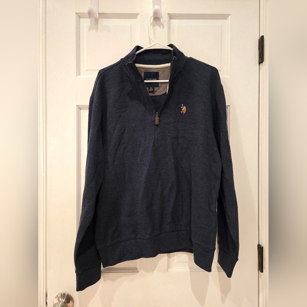 U.S. Polo Assn. Dark Blue Zip-Up Sweater